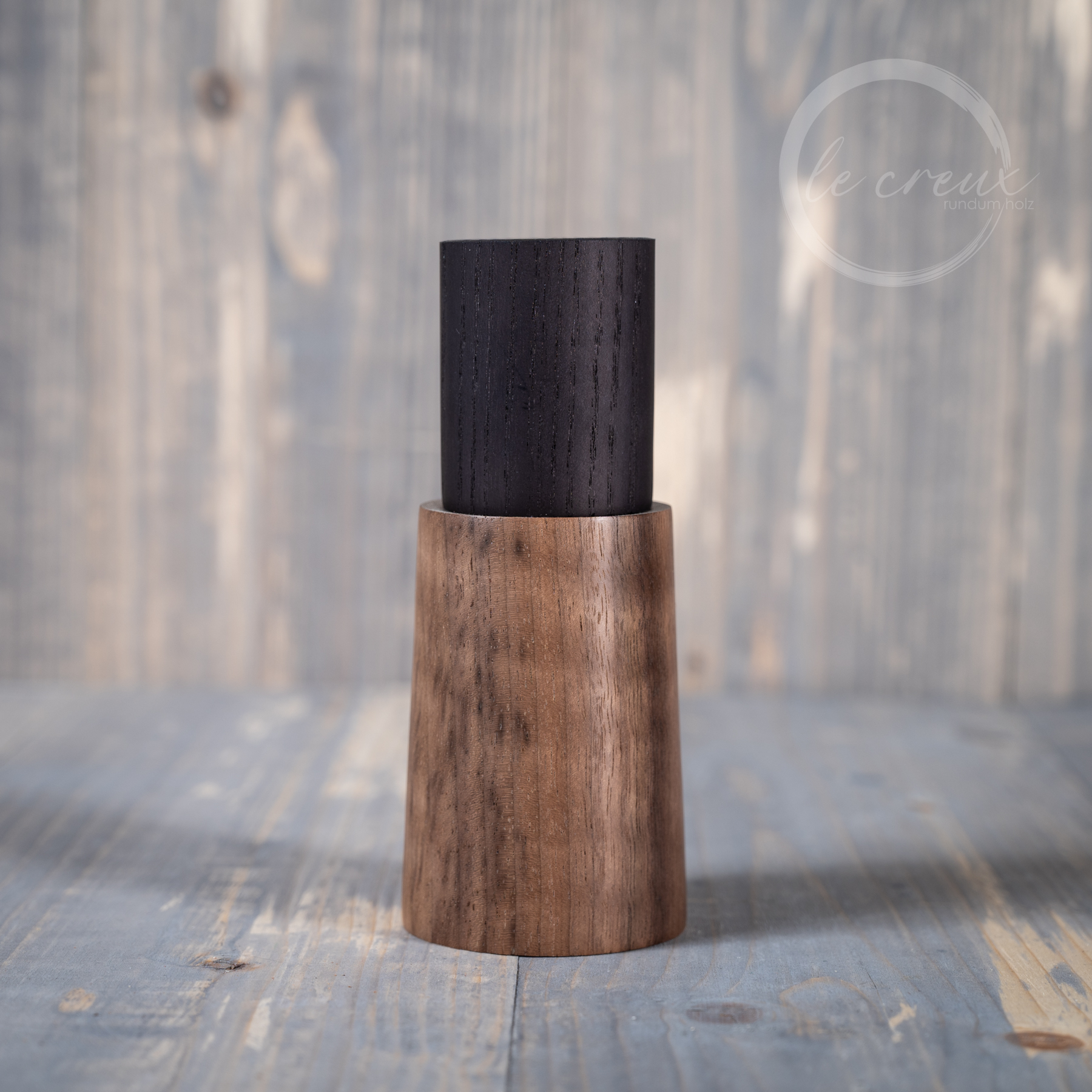 Gewürzmühle aus Nussbaum und Esche