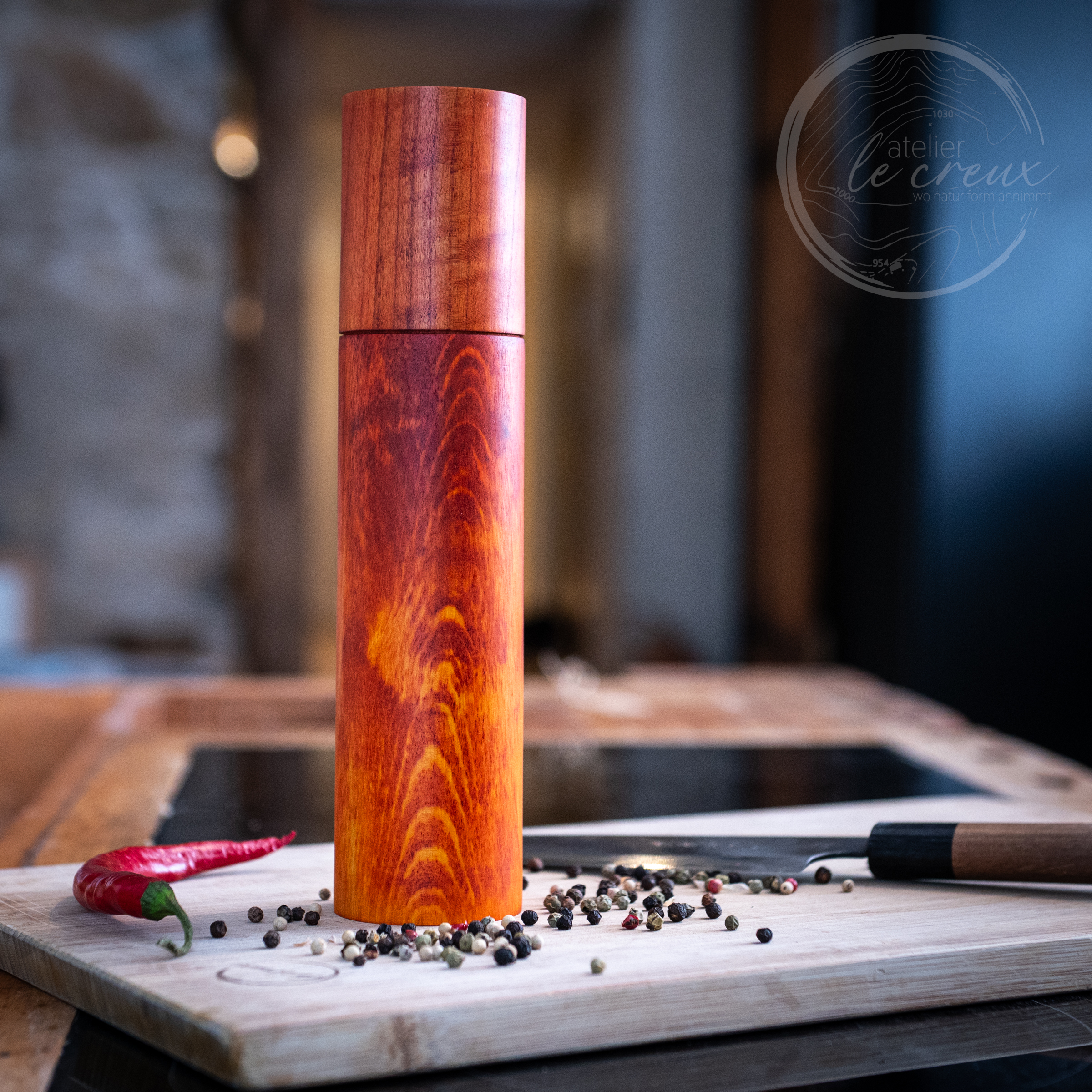 Gewürzmühle aus Ahorn und Kirsche – Bild 2
