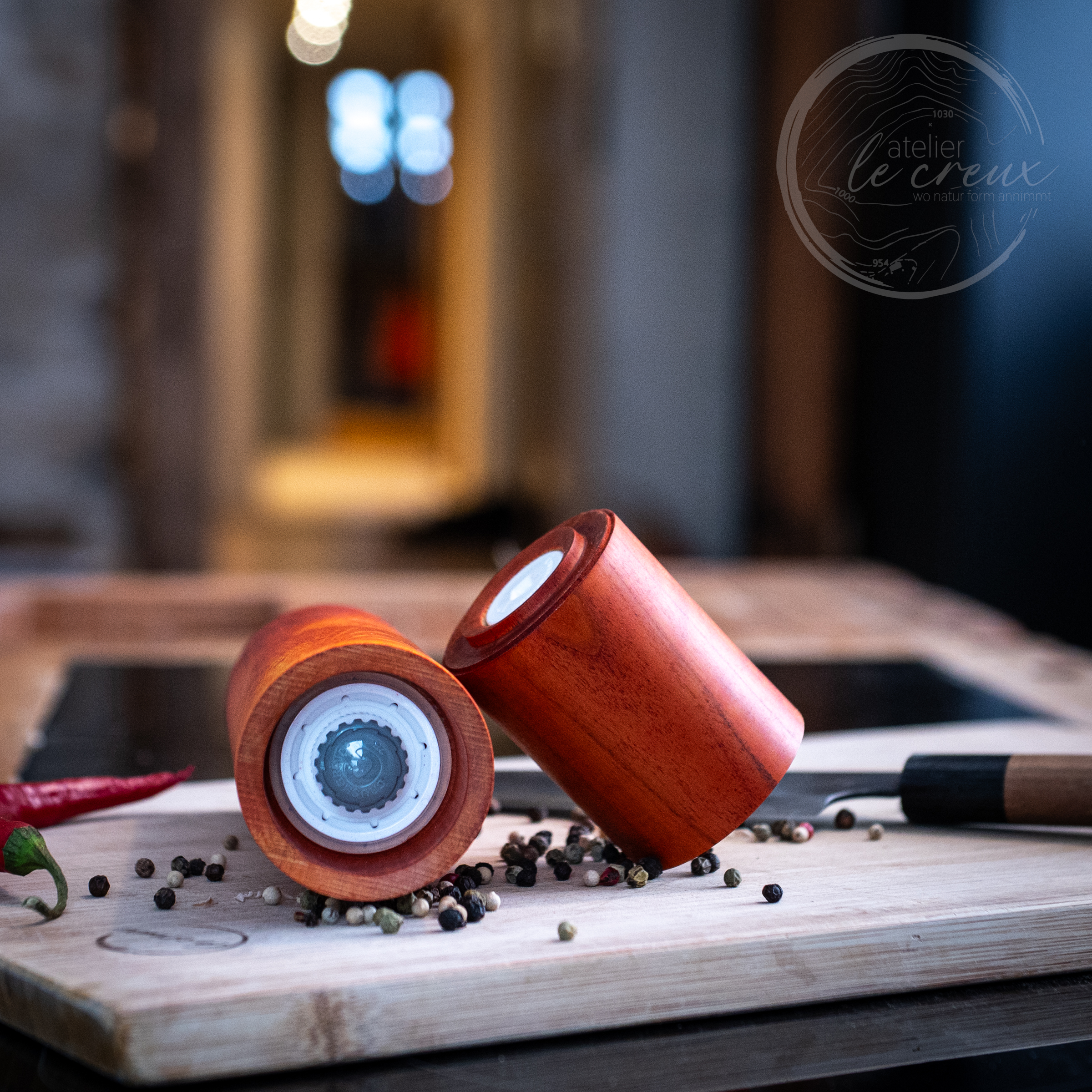 Gewürzmühle aus Ahorn und Kirsche – Bild 3